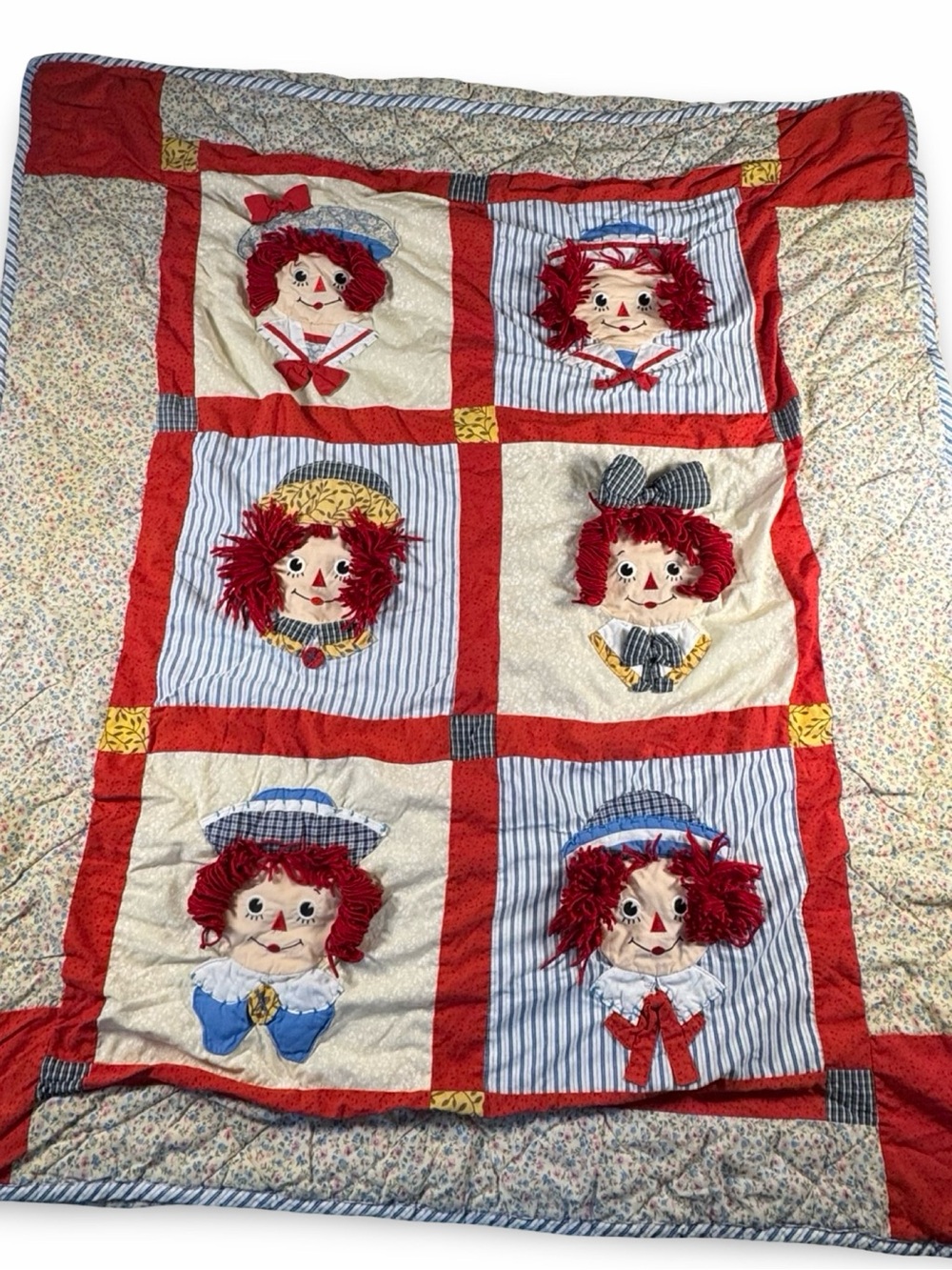 Applause The Original Raggedy Ann & Andy Quilt Comforter Vintage